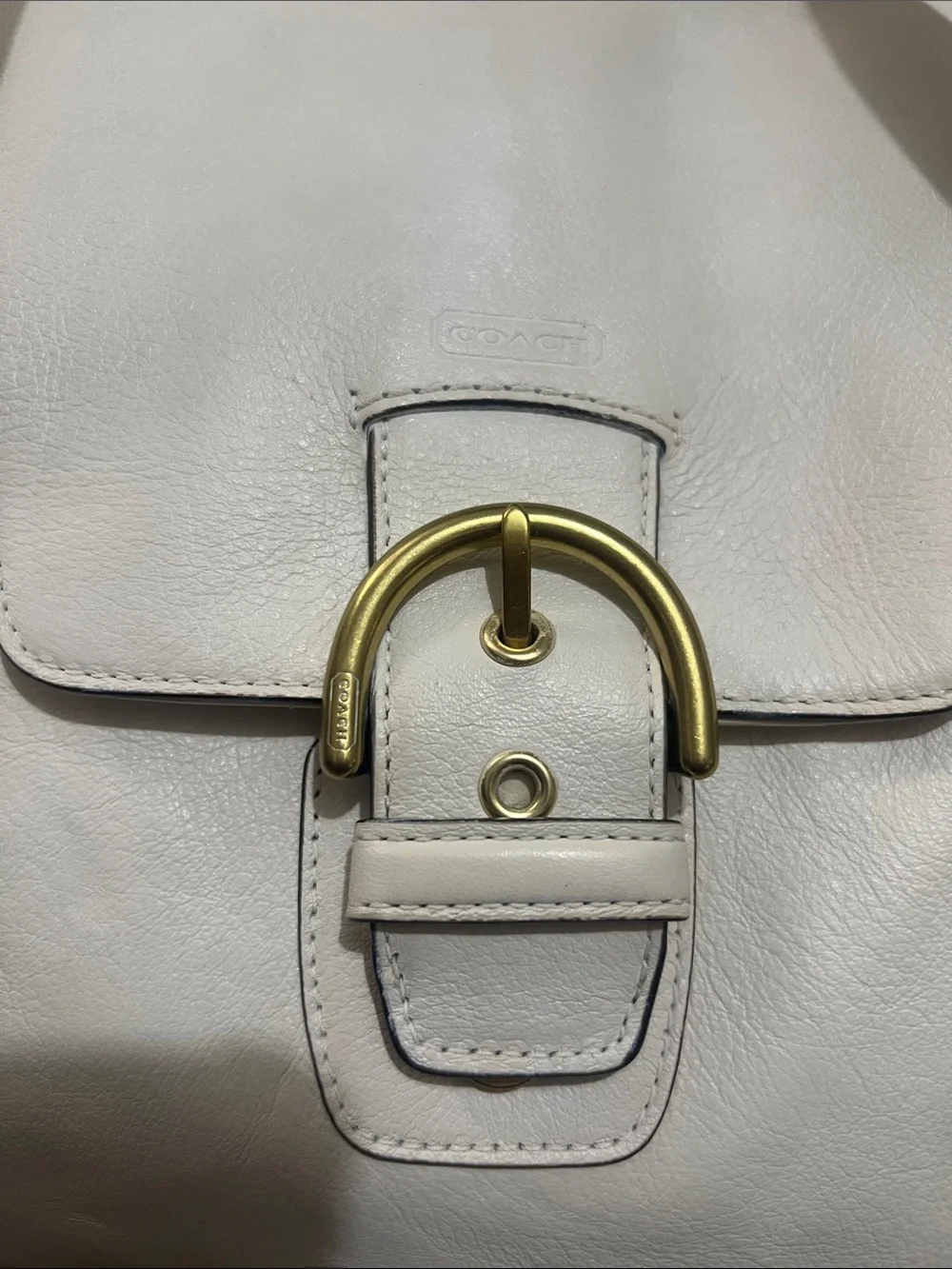 Coach Vintage Cream Campbell Flap Leather Satchel Retail $398 GUC
